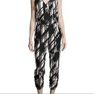 Parker Silk Black and White Jumpsuit, Size small.